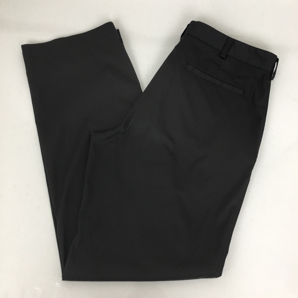 Nike Golf Pants Mens 34x32 Dri-Fit Black Flat Front Performance Trousers
